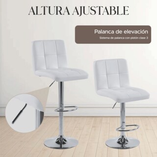 Foto 4 | Foto 4 | Set de 2 Sillas Altas Maple Blancos Estilo Moderno y Elegante