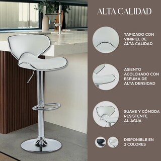 Foto 6 | Foto 6 | Set de 2 Sillas Altas Brunch Blancos Modernas y Elegantes