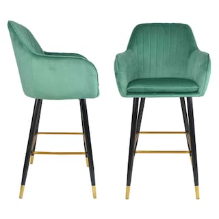 Foto 1 | Foto 1 | Sillas Altas Tapizadas Banco Terciopelo Velvet Verde Set 2 Houzer