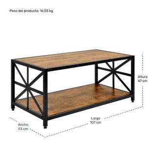 Foto 7 | Foto 7 | Mesa de Centro Rack & Pack 2 Niveles 107 cm Marrón