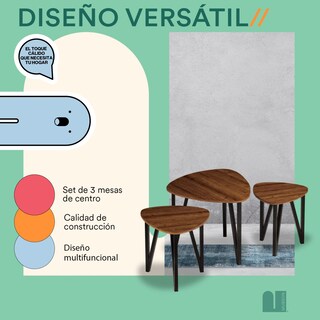 Foto 4 | Foto 4 | Mesas de Centro Mubson color Café 3 Piezas