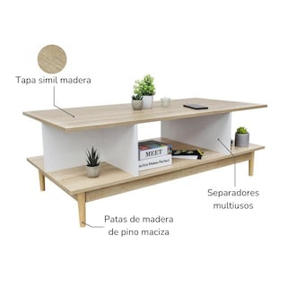 Foto 4 | Foto 4 | Mesa de Centro Nórdica Top Living Bari Marrón y Blanco