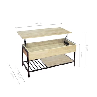 Foto 5 | Foto 5 | Mesa De Centro Top Living Beige Y Negro