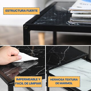 Foto 2 | Foto 2 | Conjunto De 2 Mesas De Centro Yatahome Adomo Negro Y Blanco.