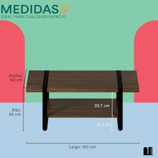 Foto 5 | Foto 5 | Mesa De Centro De Doble Repisa Mubson. Mesa Decorativa Renna