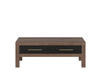 Foto 1 | Foto 1 | Mesa De Centro Rectangular Color Negro Y Nogal Con 2 Cajones Para Almacenamiento Y Estructura De Madera Mdf