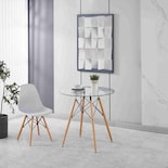 Mesa De Centro Comedor Redonda ELLY Cristal Templado