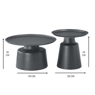 Foto 4 | Foto 4 | Set de Mesas Luver 2 piezas Gris oscuro Terzetto