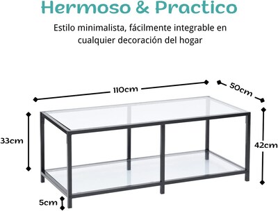 Foto 2 | Foto 2 | Mesa De Centro Rectángulo De 2 Niveles110 * 50 * 42cm Gomyhome
