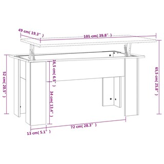 Foto 3 | Foto 3 | Mesa De Café Vidaxl De Madera De Ingeniería Blanca 101 X 49 X 52 Cm - Venta Internacional.