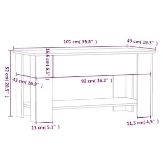 Foto 4 | Foto 4 | Mesa De Café Vidaxl De Madera De Roble Ahumado 101 X 49 X 52 Cm - Venta Internacional.