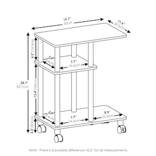 Foto 6 | Foto 6 | Mesa Auxiliar Furinno Turn-n-tube En Forma De C Con Ruedas De Roble Francés - Venta Internacional.