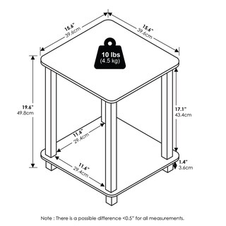 Foto 6 | Foto 6 | Mesa Auxiliar Furinno Simplistic Con Marco De Plástico De Nogal Negro Paquete De 2 Unidades - Venta Internacional.