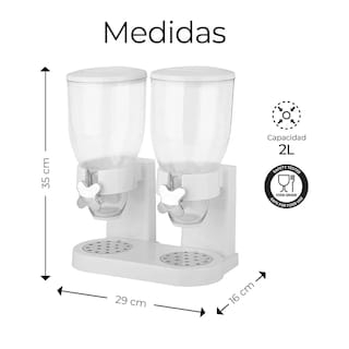 Foto 2 | Foto 2 | Dispensador De Cereal Despachador Doble Alimentos Y Semillas Eo Safe Imports Esi-18120 Blanco