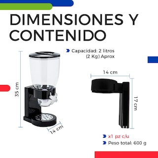 Foto 2 | Foto 2 | Dispensador De Cereal Xtellar 2 Litros Color Negro