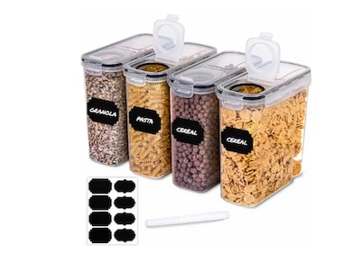 Foto 1 | Foto 1 | Juego De 4 Recipientes Herméticos De Plástico Para Cereales Color Transparente