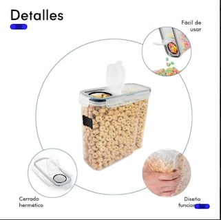 Foto 2 | Foto 2 | Juego De 4 Recipientes Herméticos De Plástico Para Cereales Color Transparente