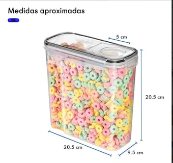 Foto 3 | Foto 3 | Juego De 4 Recipientes Herméticos De Plástico Para Cereales Color Transparente