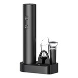 Sacacorchos De Vino Eléctrico Con Base Kit Sacacorcho Eo Safe Imports Esi-20687 Negro