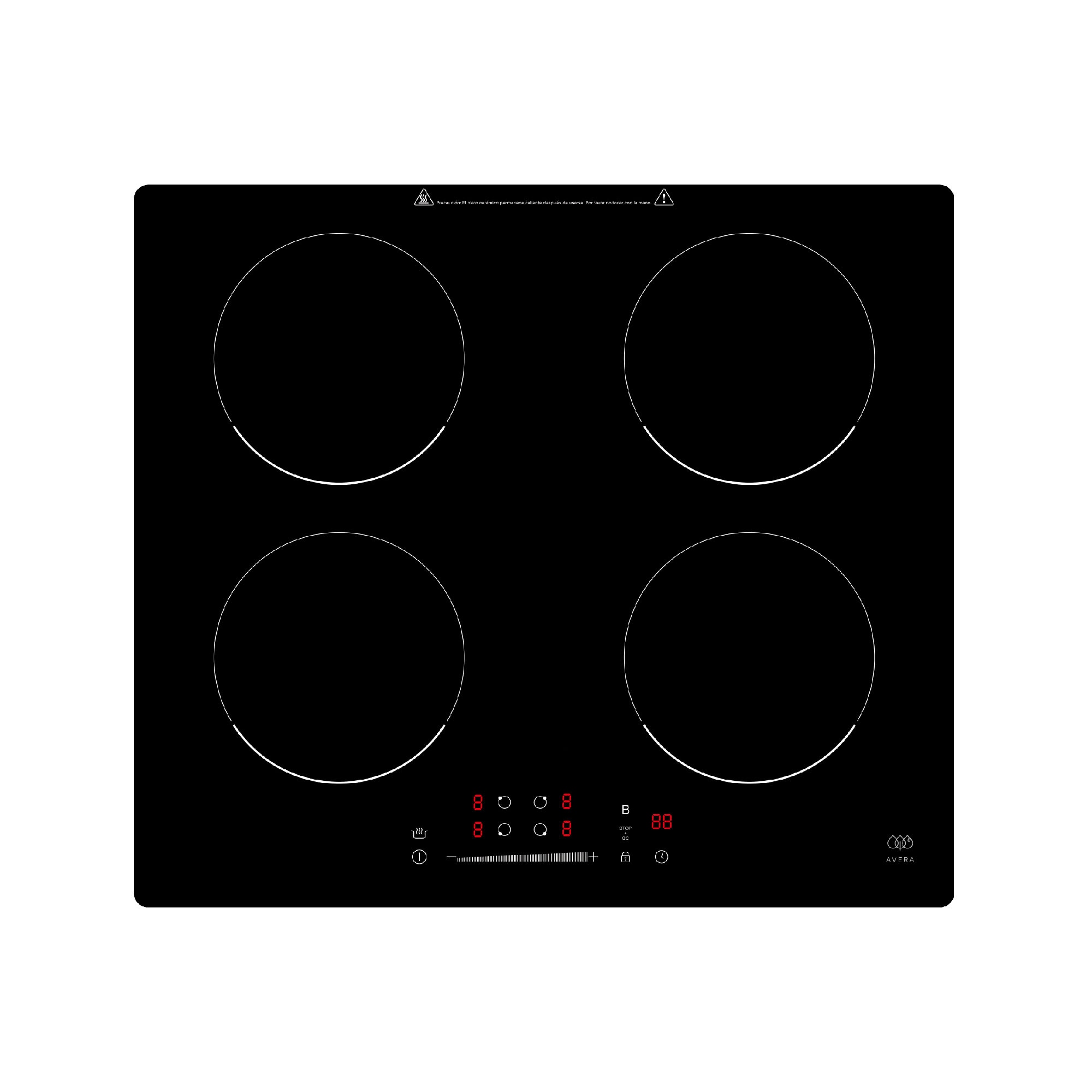 Parrilla de Inducción Avera PIV4 color Negro 4 Zonas