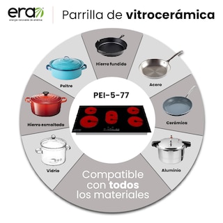 Foto 5 | Foto 5 | Parrilla Eléctrica de Vitrocerámica Era 77 cm 5 Quemadores