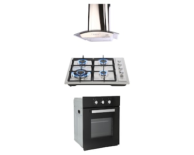 Foto 1 | Foto 1 | Tricombo de Campana Pared Odipo Marex 60 cm Parrilla Acero Inox Odipo 4Q Vulcano 60 cm y Horno Gas Empotrable 60 cm Motrix