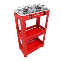 Parrilla de Gas Alfa 2 Quemadores con Estante Armable