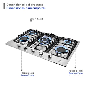 Foto 4 | Foto 4 | Combo Supra Bricco Parrilla 5 Quemadores De Acero Inoxidable Y Campana De Pared En 76 Cm