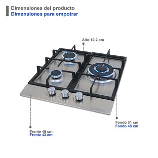 Foto 5 | Foto 5 | Parrilla de Gas Berardi Empotrable con 3 Quemadores de Acero Inoxidable