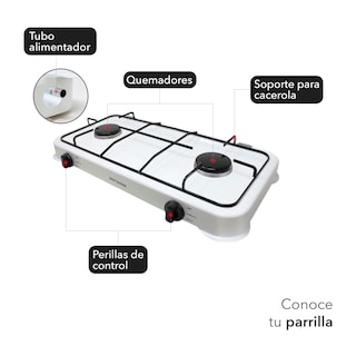 Foto 3 | Foto 3 | Parrilla de Gas Mayware Hy-2000g Blanca 2 Quemadores