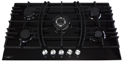 Foto 1 | Foto 1 | Parrilla Pizarro de Cristal Templado Negro de 90 cm con 5 Quemadores