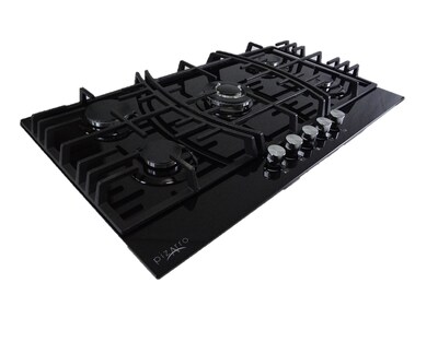Foto 2 | Foto 2 | Parrilla Pizarro de Cristal Templado Negro de 90 cm con 5 Quemadores