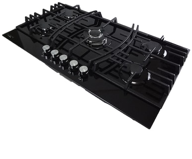 Foto 3 | Foto 3 | Parrilla Pizarro de Cristal Templado Negro de 90 cm con 5 Quemadores