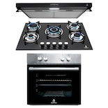 Set de Campana Extractora con Parrilla y Horno de Gas Supra