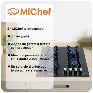 Foto 8 | Foto 8 | Combo Rivara Parrilla Cristal Templado Kayser 4 Quemadores Campana De Pared Aria N-60