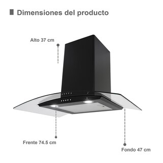 Foto 6 | Foto 6 | Tricombo Brianda Parrilla De Cristal Templado Con 5 Quemadores Campana De Pared 76cm Y Horno Empotrable