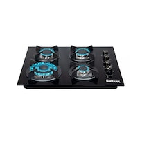 Parrilla A Gas 4 Quemadores Estufa Vidrio 7mm Empotrable