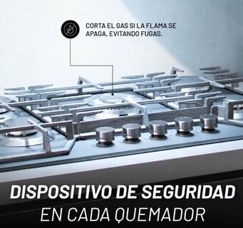 Foto 2 | Foto 2 | Parrilla De Gas De Vidrio Templado Mate 8mm Con 5 Quemadores Incluye Espreas Para Gas Natural Y Dispositivo De Seguridad