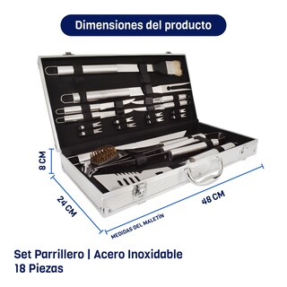 Foto 5 | Foto 5 | Combo Parrillero Pro + Juego de 5 Cuchillos y Tabla Naesi