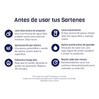 Foto 8 | Foto 8 | Combo Set De 3 Sartenes Hierro Forjado + Juego De Cuchillos 6 Piezas Naesi