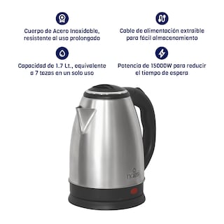 Foto 5 | Foto 5 | Tetera Eléctrica 1.8 Litros Acero Inoxidable + Dispensador De Agua Inteligente Naesi