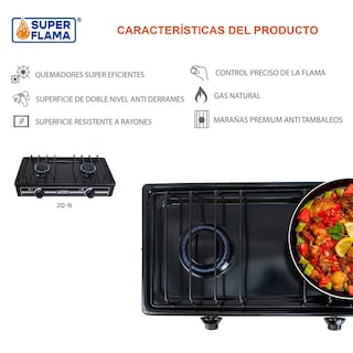 Foto 5 | Foto 5 | Combo Super Flama Parrilla De Gas Lp De 2 Quemadores Con Tanque De Gas 10 Kg Y Kit De Instalación