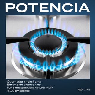 Foto 5 | Foto 5 | Parrilla de Gas Empotrable Fline 4 Quemadores Acero Inoxidable