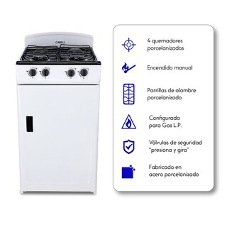 Foto 7 | Foto 7 | Estufa de Piso Garell Pg4q-b 20‘’ con 4 Quemadores color Blanco