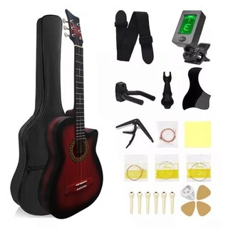 Foto 1 | Foto 1 | Ocelotl Guitarra Acústica 41” Con Accesorios Ideal Para Principiantes Y Profesionales - Rojo