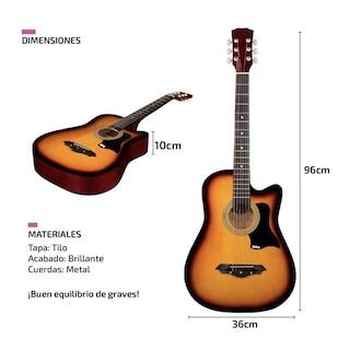 Foto 3 | Foto 3 | Guitarra Acústica Belug Con Accesorios Naranja Brillante