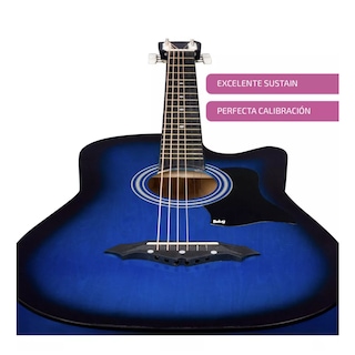 Foto 2 | Foto 2 | Guitarra Acústica Belug Con Accesorios Para Diestros Azul Arce Brillante