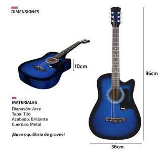 Foto 3 | Foto 3 | Guitarra Acústica Belug Con Accesorios Para Diestros Azul Arce Brillante