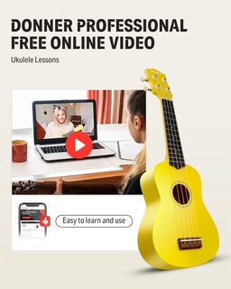 Foto 3 | Foto 3 | Ukelele Donner Soprano, 21 Pulgadas, Mate, Con Correa, Afinador Y Más - Venta Internacional.
