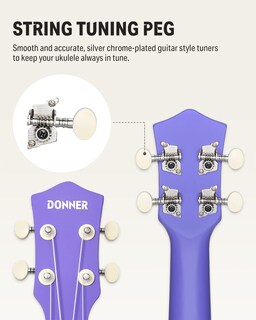 Foto 6 | Foto 6 | Ukelele Donner Soprano De 21 Pulgadas Para Principiantes Con Kit Morado - Venta Internacional.